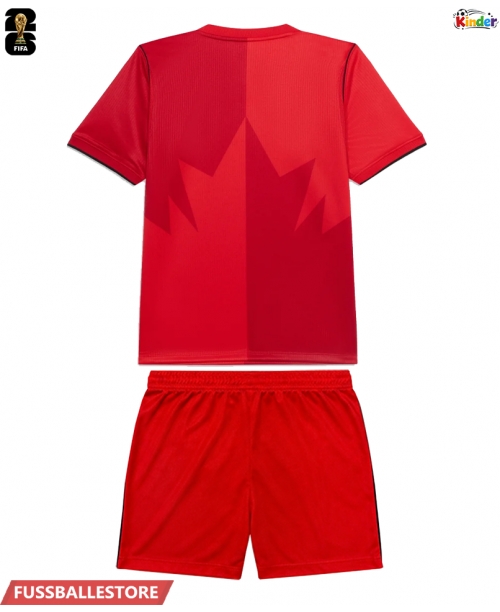 Günstige Kanada Heimtrikotsatz Kinder WM 2026 Kurzarm (+ Kurze Hosen)